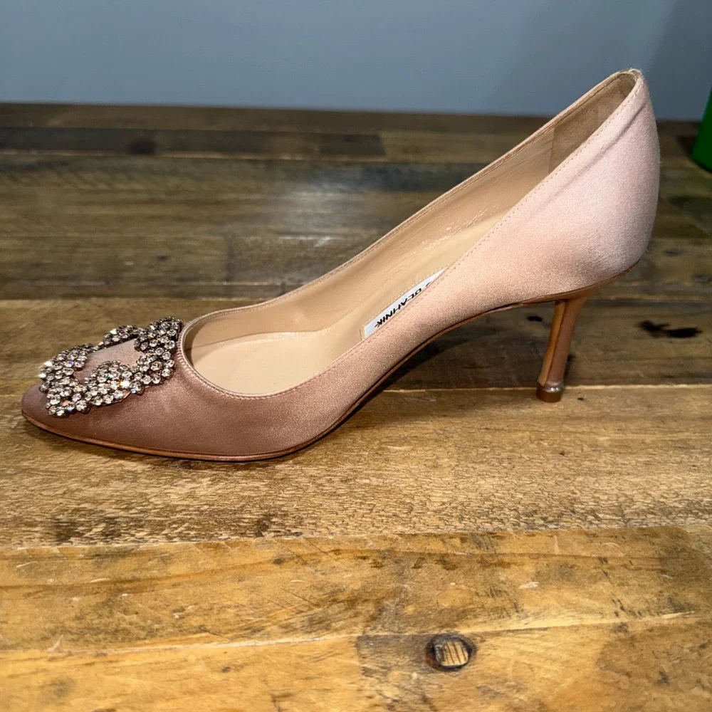 Manolo Blahnik Hangisi Heels with Crystal Embellishments - Picture 3 of 7